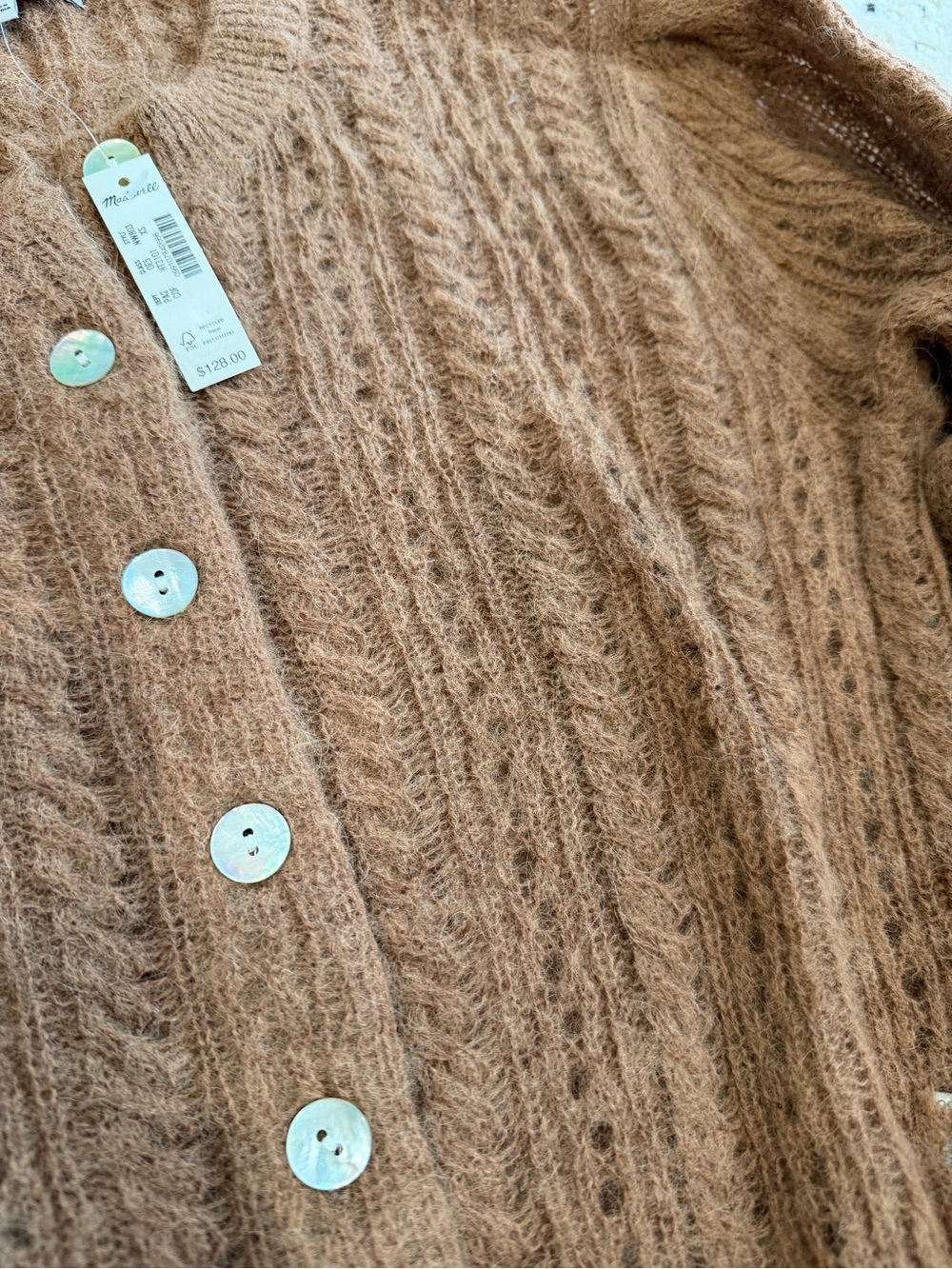 Madewell Women's Pointelle-Stitch Cardigan in Alpaca Blend - Picture 5 of 10